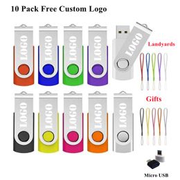 Drives Custom Logo 10 Pack USB2.0 Usb Flash Drive 32GB OTG for Smart Android Phone/PC High Speed Usb Pendrive 16GB 8GB Wedding Gift