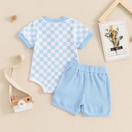 Clothing Sets Born Baby Boy Girl Clothes 3 6 9 12 18 Months Ribbed Knit Short Sleeve Romper Shorts Set Infant Summer Outfits