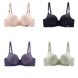 for Bras Women Cotton Sexy Lingerie Seamless Gather Underwear Bra AB Cup Adjust Candy Color Cute Bralette Wearless Comfort 220311 lette Comt