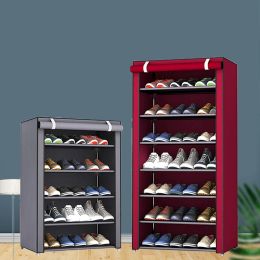 Racks Multilayer Simple Shoe Cabinet Diy Assembled Spacesaving Shoe Organiser Shelf Home Dorm Storage Closet Dustproof Shoes Rack