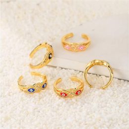 Cluster Rings Fashion Niche Classic Luxury European And American Open Copper Inlaid Zircon Eye Ring For Women Jewellery