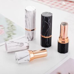 Bottles 12.1mm Empty Plastic Marble Cosmetic Lip Gloss Container Beauty Lip Balm Bottle White/black Lipstick Tube 20pcs/lot