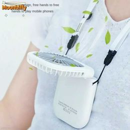 Other Appliances Hanging neck fan mini portable foldable USB fan silent power bank portable handheld desktop multifunctional Ventilador Port til J240423