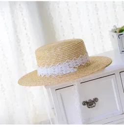 Berets 202402-shi Ins Chic Summer Natural Straw Grass Beige Long Ribbon Holiday Lady Fedoras Cap Women Leisure Panama Jazz Hat