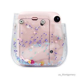 Camera bag accessories Transparent Blue/Pink/Purple Quicksand PVC Protective Shell Case Bag For Fujifilm Instax Mini 11/9/8 Camera with Shoulder Strap