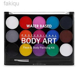 Body Paint 15 Colors Face Painting Body Makeup Non Toxic Water Based Paint With Brush For Christmas Halloween Party d240424