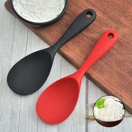 Hanging Silicone Rice Spoon Kitchen Ladle Nonstick Saucepan Electric Cooker Cooking Scoop with Holes Household Items 240422