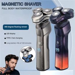 Shavers Electric Shaver LED Digital Display Threehead Floating Razor USB Washable Rechargeable Washing WetDry Beard Knife