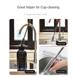2024 Silicone Cup Cleaning Brush Cup Scrubber Glass Cleaner Kitchen Cleaning Tool Long Handle Drink Wineglass Bottle Glass Cupfor Cup