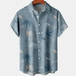 Men's Casual Shirts Printing Mens' Buckle Lapel Short Sleeve Shirt Top Outdoor Button Down Cardigan Summer Beach Seaside Holiday Blouse