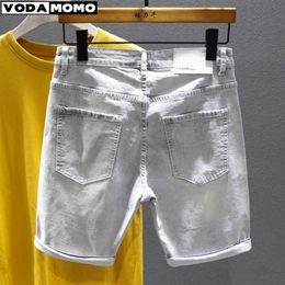 Summer Wide Leg ropa hombre Jeans Shorts Male Skateboard Swag Baggy Men Denim Pants pantalones cortos men clothing 240412