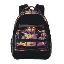 Backpack Dazzling Sports Car Vibrant Tones Vintage Travel Backpacks Men Custom Big School Bags Funny Rucksack