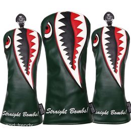 Shark 460Cc Driver Golf Head Cover Scotty Golf Club Cover PU Leather Green White Black Malbon Golf Club Cover 429