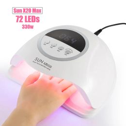 Kits SUN X20 MAX UV LED Nail Lamp Professional Nail Drying Lamp for Manicure 72 LEDs Gel Polish Drying Machine with Auto Infrared