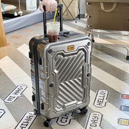 Luggage Young trendy travel luggage strong durable thickened trolley suitcase men women carry on luxury case 20/24/28 inch password box