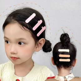 Hair Accessories 3 Pcs/Set Children Cute Solid Pink Brown Color Ornament Hair Clip Baby Girls Sweet Alloy Barrettes Hairpins Kid Hair Accessories
