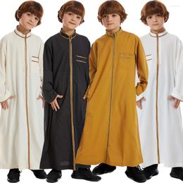 Ethnic Clothing Traditional Children Muslim Middle East Abaya Jubba Thobe Boy Dress Robe Zipper Kaftan Islam Djellaba Dishdasha