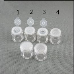 Bottles Free Shipping 5ml Transparent Plastic Packaging Bottles Porous Plug Loose Glitter Eye Powder Empty Cosmetic Containers 50 Pcs