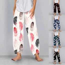 Women's Pants Fashionable Spring Summer Pant Printed Cool And Comfortable Loose Wide Leg Outdoor Womens Casual Dress