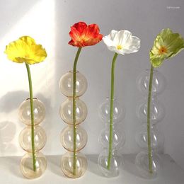 Vases Nordic Glass Vase Flower Arrangement Art Modern Creative Spherical Bubble Pot For Living Room Home Decoration Gifts