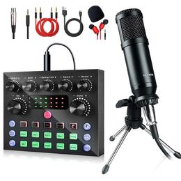 BM800 Condenser Microphone Kit with Audio Mixer for StreamingVoice Changer Microphone for Live Podcast Equipment BundleKaraoke 240411