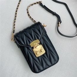 Shoulder Bags Fashion Women Sheepskin Handbag Small Mini Mobile Phone Bag Lady Retro Black Messenger Girls Coin Purse