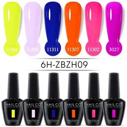 NAILCO 15ml Summer Colour Series Gel Nail Polish Set 6pcs Vernis Semi Permanent Nail Polish Kit Hybrid Varnish All For Manicure 240423