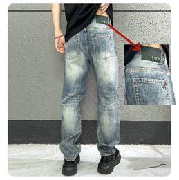 Men's Jeans spring summer THIN lvicon Men Straight leg Loose Fit European American CDicon High-end Brand Small Straight Pants LXK102