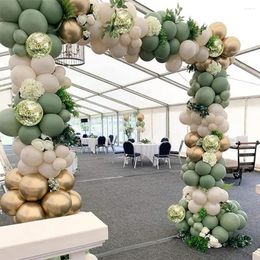 Party Decoration White Sand Balloon Kit Green Gold Confetti Baloons Garland Arch Happy Birthday Baby Shower Wedding Anniversary Decor