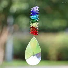 Decorative Figurines 1PCS Hanging Chakra Crystal Suncatcher Prism Handmade Rainbow Teardrop Pendulum Pendant Home Decoration