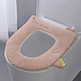 Toilet Seat Covers Warm Seats Multicolored Winter Warmer Breathable Self-adhesive Strap Handy Installation Toilets Cover Lavatory Supplies