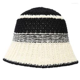 Wide Brim Hats Holiday Sunproof Crochet Bucket Hat Woman Commutes Camping Taking Po Fisherman With Colour Matching For Girlfriend