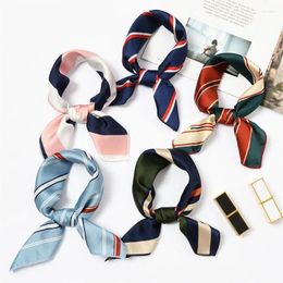 Scarves Fashion Letter Print Long Scarf For Women Narrow Ribbon Headband Female Neckerchief Handle Bag Band Bandana Hair Tie Accessories