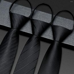 Bow Ties TOP Quality 2024 Men 6cm & 7cm Formal Business Black Zipper For 2.36'' 2.75'' Necktie Knot Free Gift Box