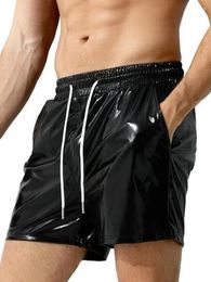 Men's Shorts Fashionable European And American Bright Leather Casual Tricolour Beach Pants