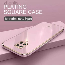 Cell Phone Cases Luxury Plating Square Bumper Phone Case On For Redmi Note 9 Pro Max Note9 S 9s Xiomi 9pro Soft Silicone Back Cover Funda d240424