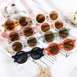 Sunglasses Korean Cute Round Sunglasses for Kids Girls Boys Childrens Sun Glasses UV400 Protection De Sol Gafas 240423