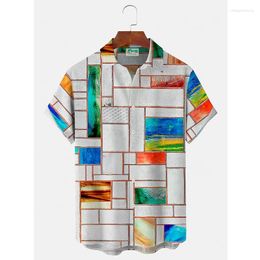 Men's Casual Shirts Hawaii Leaves 3d Print Mens Short Sleeve Camisa Holiday Party Tops Oversized Shirt For Men Clothing Harajuku Blouse 4XL