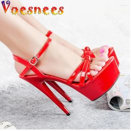 Dress Shoes Voesnees Nightclub Women Sandals Platform Steel Pipe Dance Thin High-heeled 13-15 Cm Female Waterproof Wedding