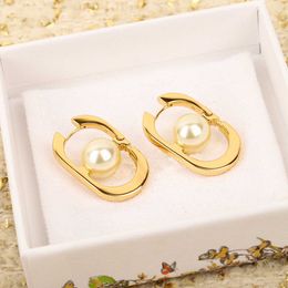2024 Luxury quality charm drop earring with white shell beads in 18k gold plated special style have stamp box PS3484B