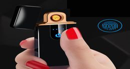 Portable Touch Screen Switch USB Rechargeable Lighter Windproof Lighters Flameless Kitchen Lighter Xmas Best Gift2116106