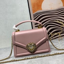 Designer Bags Lady Genuine Leather Bags High-end Crossbody Chain Bag Pearl Heart-shape Button Bag European and American Style