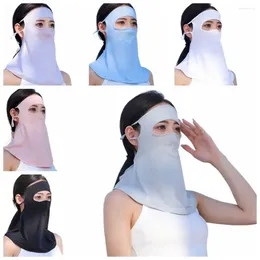 Scarves Silk Bib Summer Sunscreen Mask Veil Anti-UV Women Neckline Face Shield Female