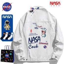 NASA Co Branded Denim Jackets for Men and Women, 2022 Spring and Autumn New Trendy Brand Casual Lapel Fashionable High Street Couple Jackets RTN