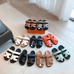 Slippers Shypre Sandal Designer Sliders Flip Flops Плоские сандалии для пляжного комфортной телячья кожа натуральная замша коричневая и черная для женщин и мужчин