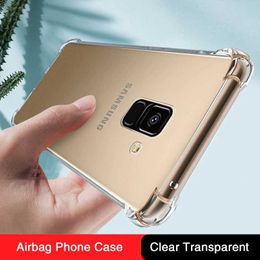 Cell Phone Cases Soft Clear Phone Case for Samsung Galaxy A6 A8 Plus 2018 A6plus A8plus Luxury Shockproof Transparent Silicone Cover Funda 240423