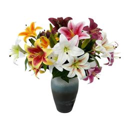 Decorative Flowers Wreaths Artificial Flower Lily Design For Family Parties Drop Delivery Home Garden Festive Party Supplies Otzmx