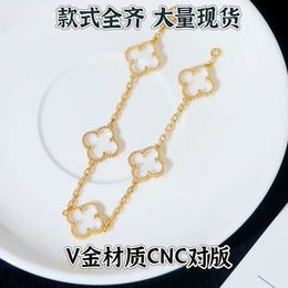 Cheap price and high-quality Jewellery material flower four leaf clover bracelet rose gold transparent agate with original vnain cilereft & arrplse