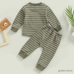 Clothing Sets Newborn Boy Autumn Clothes Striped Long Sleeve Sweatshirt and Elastic Waist Sweatpants Pant Sets Outfit Baby Clothing