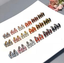 2020 brand s925 pure silver H ear nail letter paint highquality silver material luxury fashion earrings color elegant women09249596